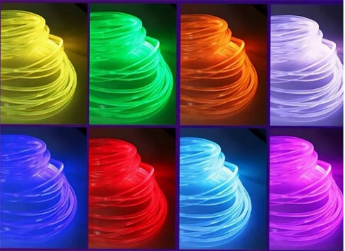 Interjero RGB LED juosta 1m – vienpusis optinis pluoštas (EL viela)